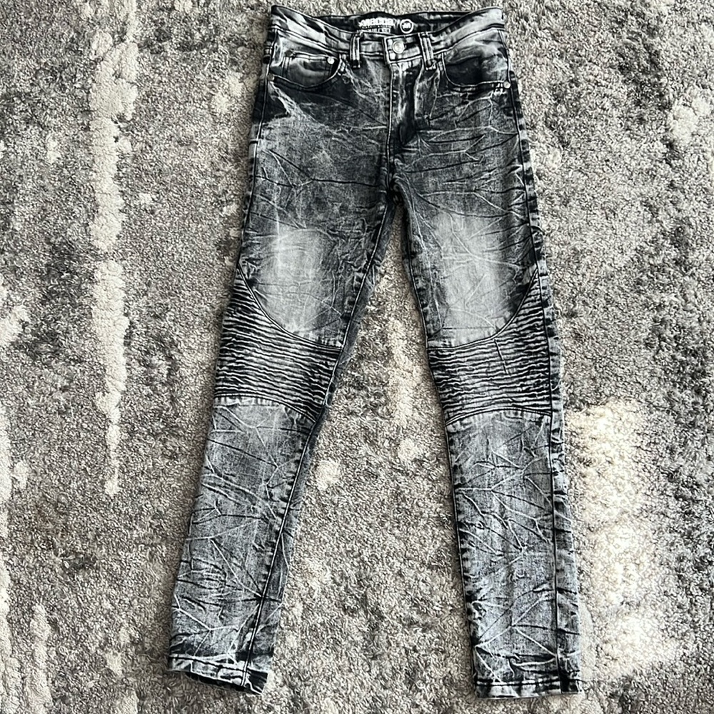 Mecca Boys Jeans Stretch Fit Size 12 Black and Gray Wash